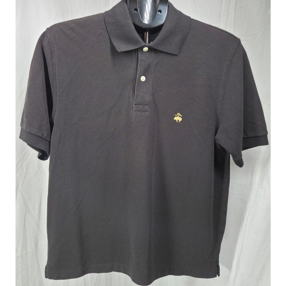Brooks Brothers Performance Polo Shirt Men Small Black SS Cotton Classic Fit